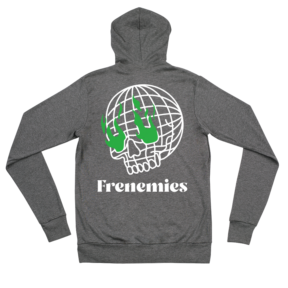 Frenemies Fire Eyes Green Logo Unisex Zip-Up Hoodie