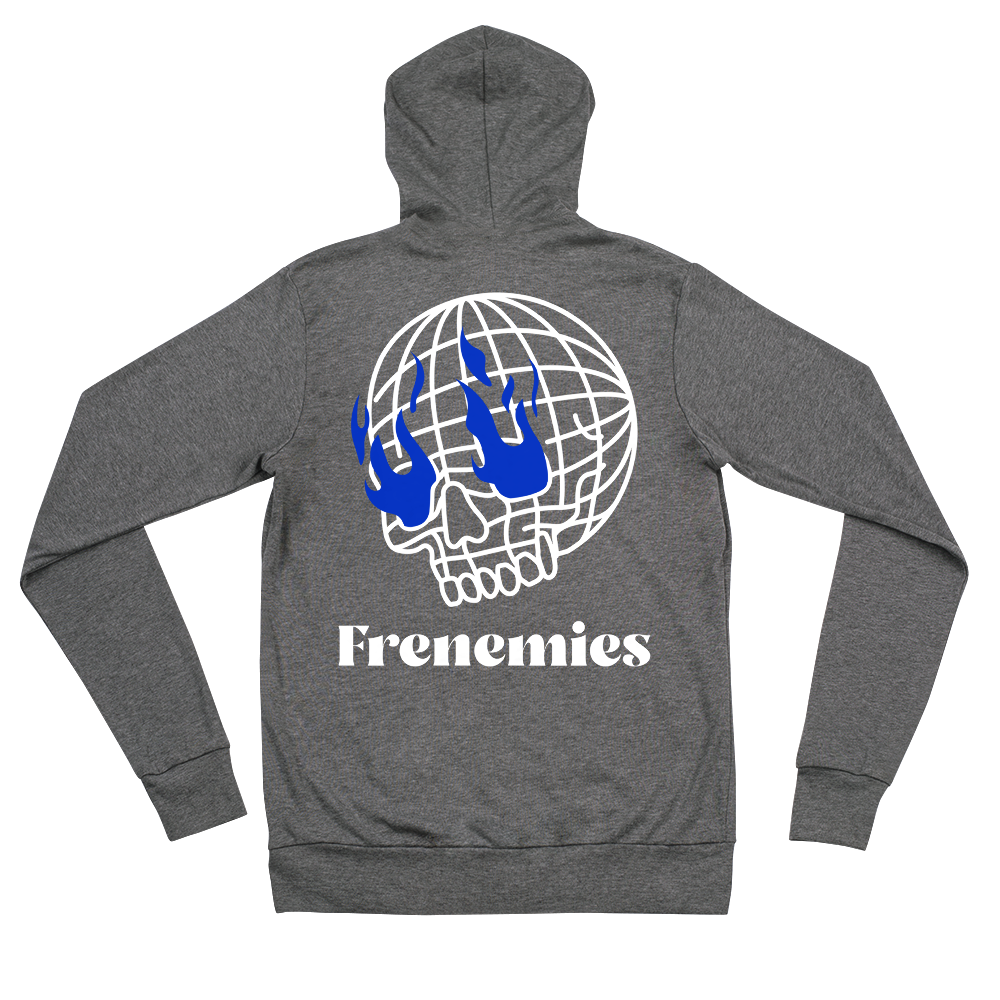 Frenemies Fire Eyes Blue Logo Unisex Zip-Up Hoodie