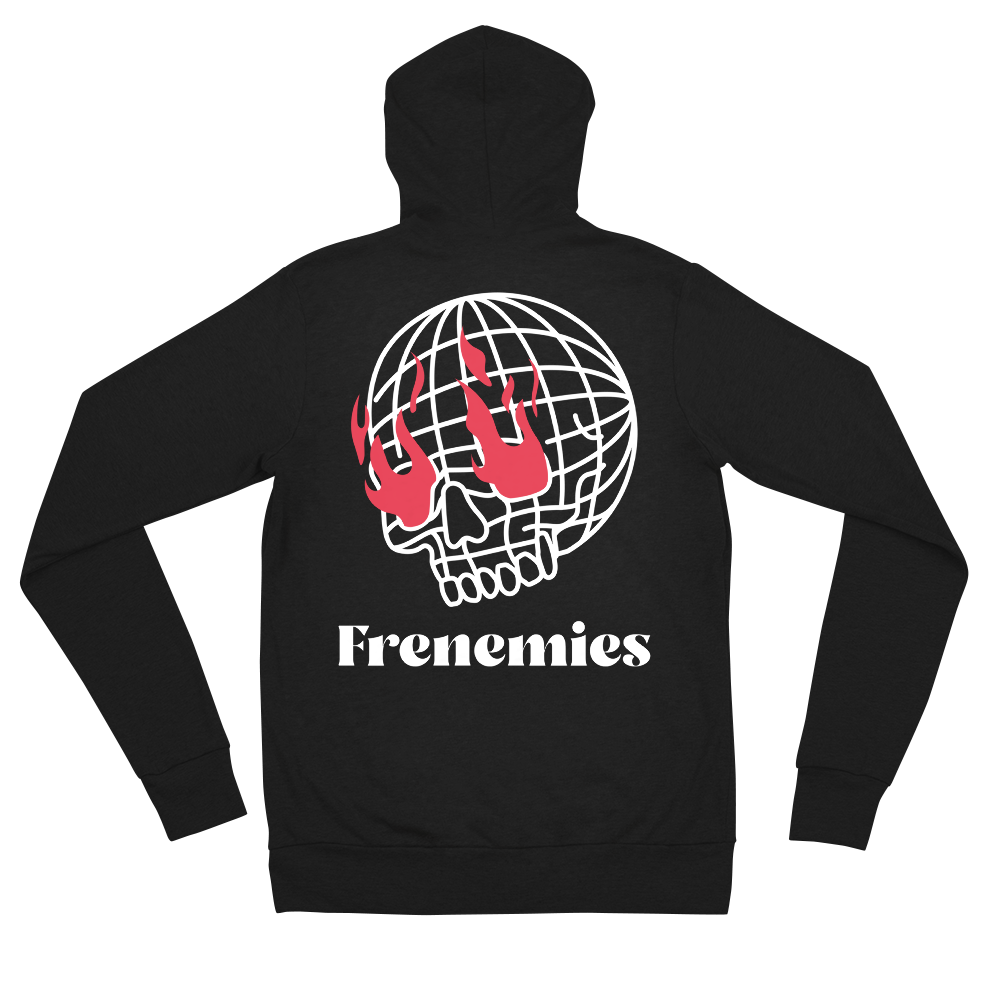 Frenemies Fire Eyes Red Logo Unisex Zip-Up Hoodie