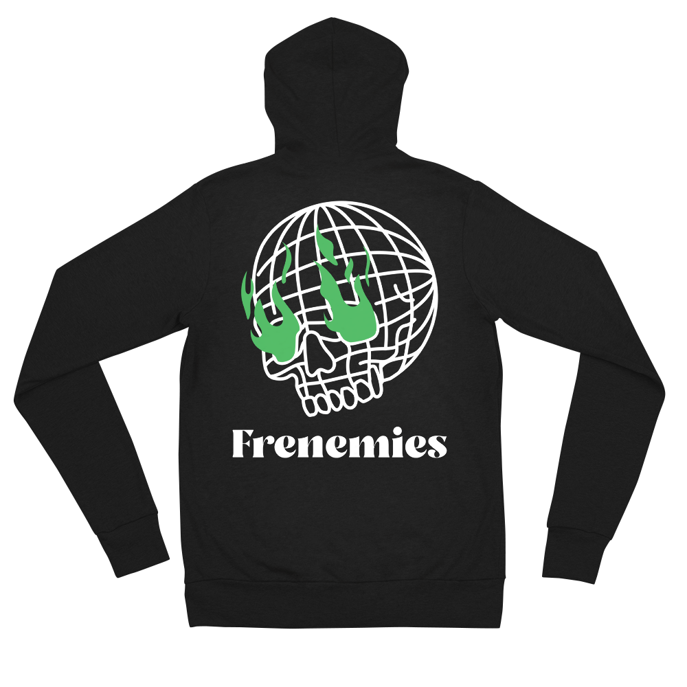 Frenemies Fire Eyes Green Logo Unisex Zip-Up Hoodie