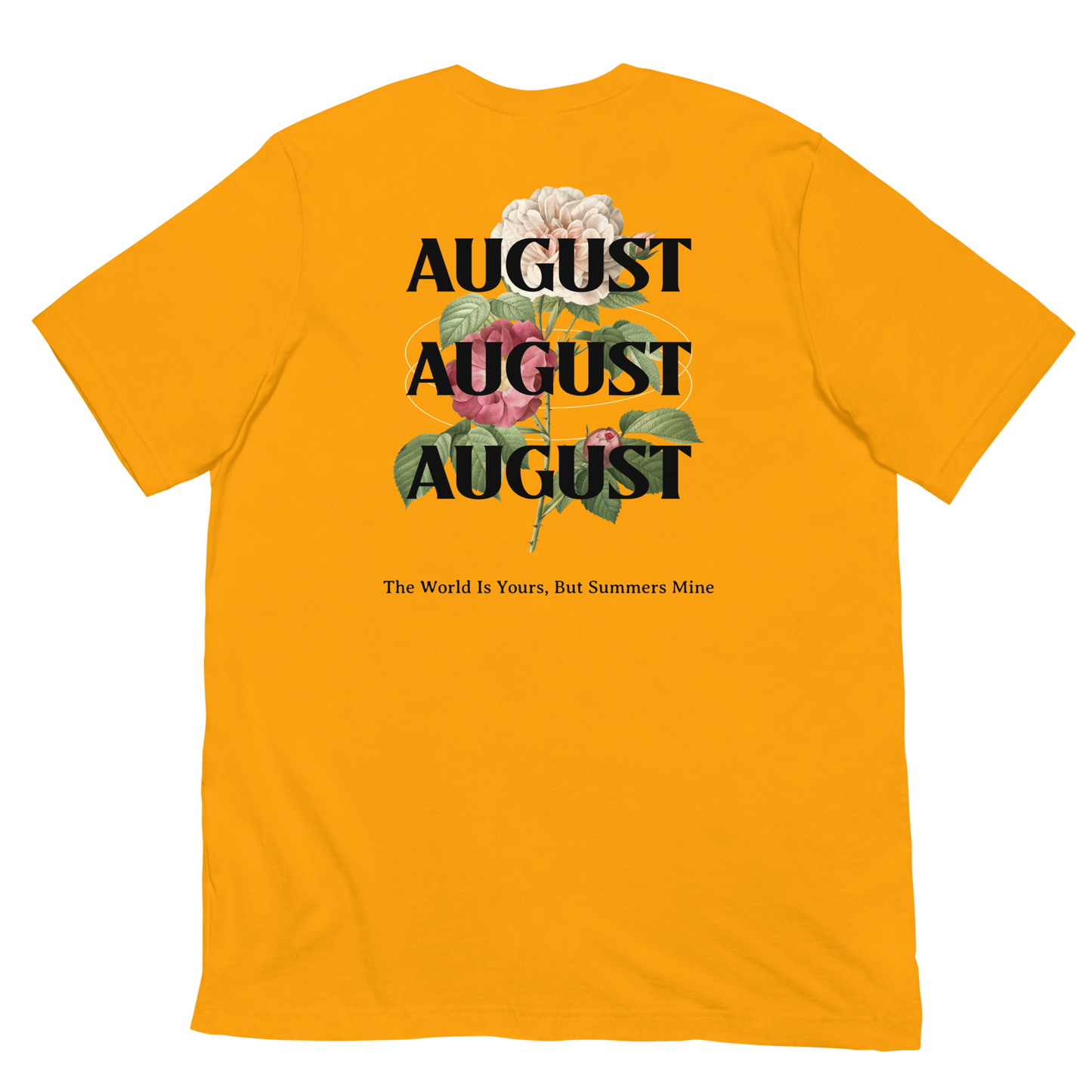 August Takeover Gold/Black Floral Unisex T-Shirt
