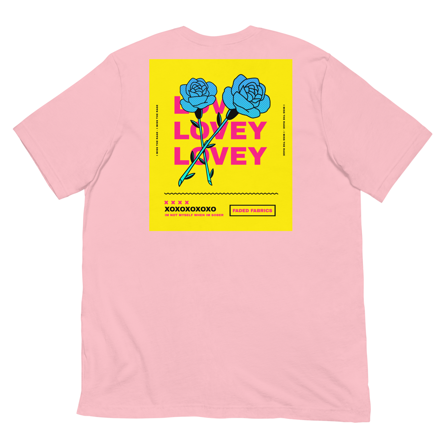 LOVEY X FADED FABRICS (NEON ROSES) Unisex T-Shirt