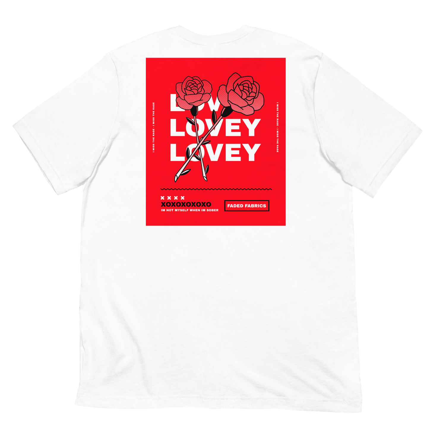 LOVEY X FADED FABRICS (RED ROSES) Unisex T-Shirt