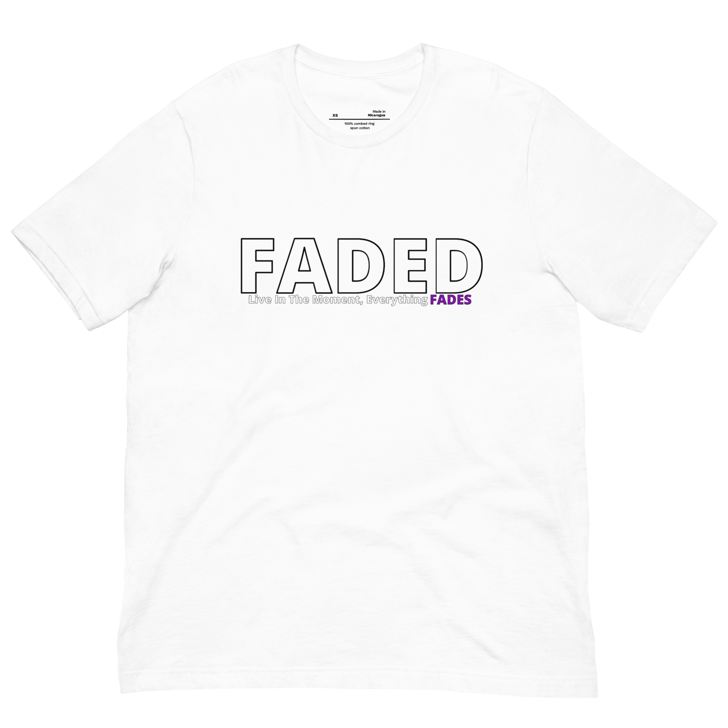 Faded (Subtle Purple Logo) “Live In The Moment” Unisex T-Shirt