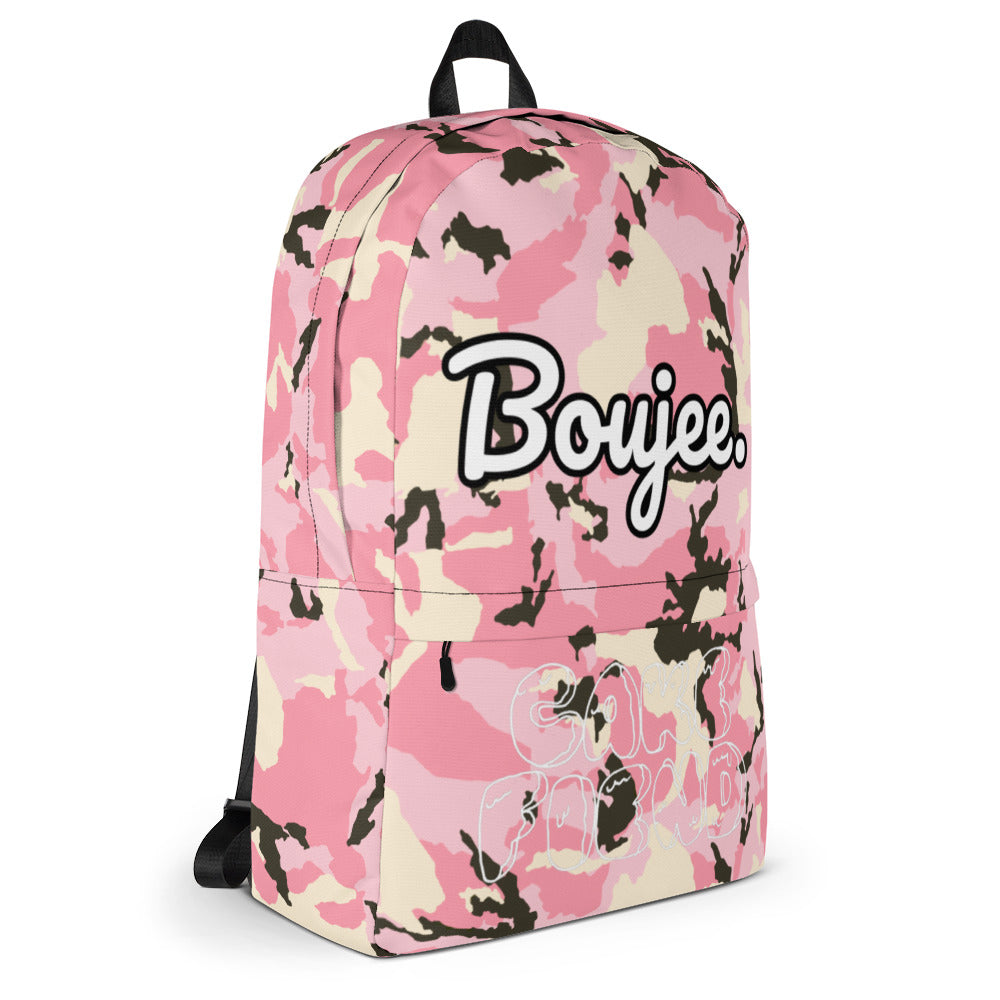 Pink Camo Boujee. Backpack