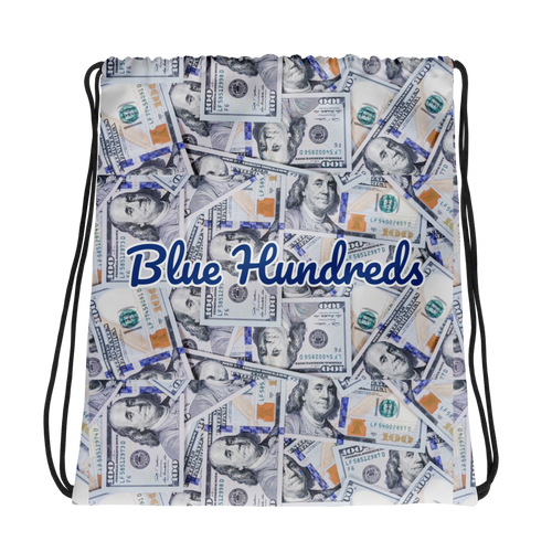 Blue Hundreds Drawstring Bag - Faded Fabrics