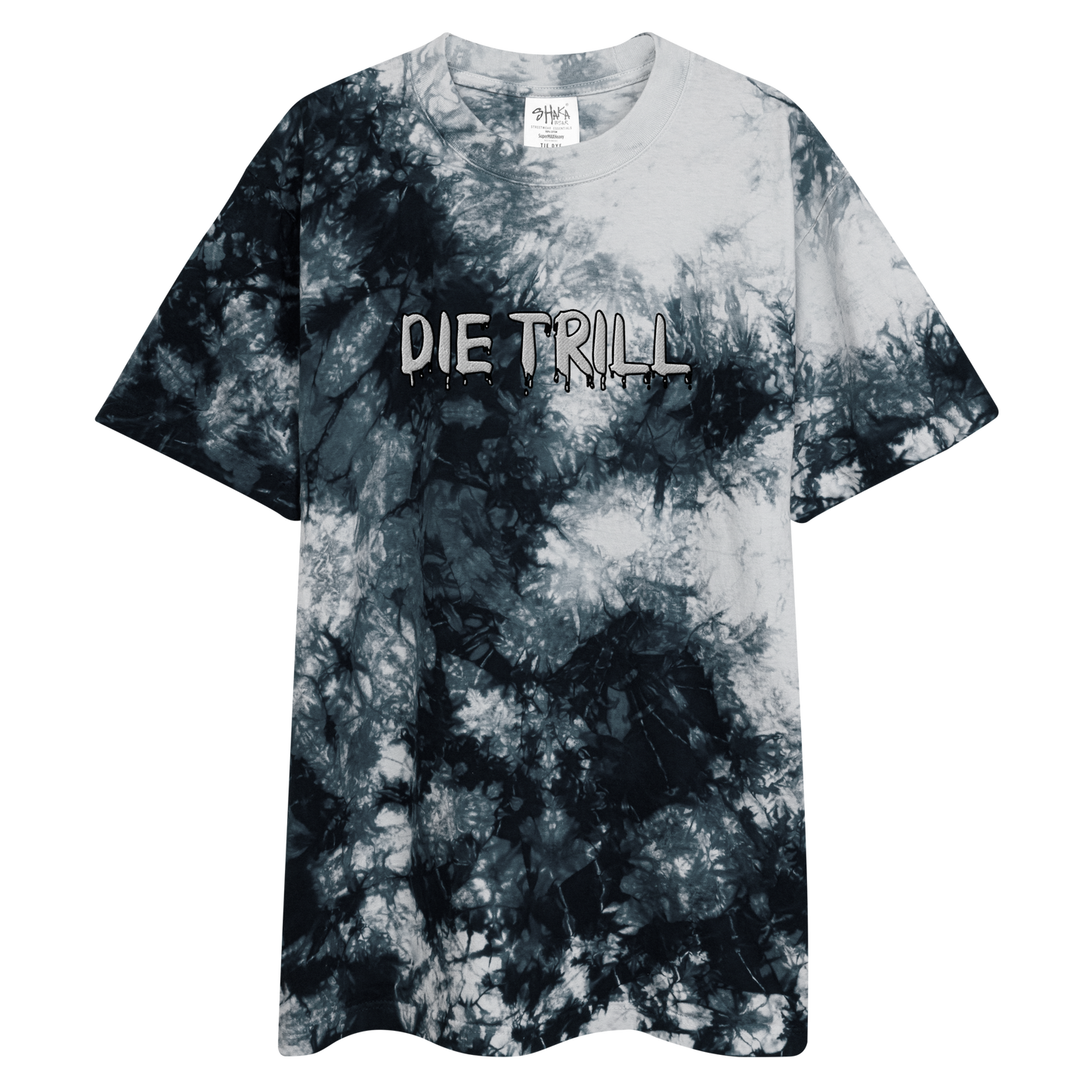 DIE TRILL EMBROIDERED Oversized Tie-Dye T-shirt