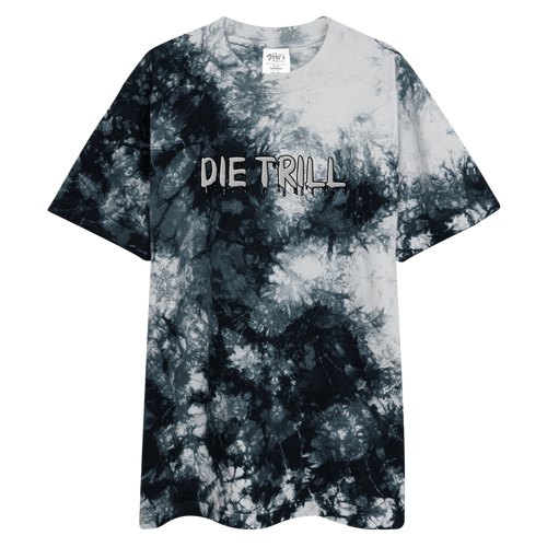 DIE TRILL EMBROIDERED Oversized Tie-Dye T-shirt - Faded Fabrics
