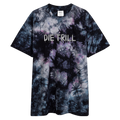 DIE TRILL EMBROIDERED Oversized Tie-Dye T-shirt - Faded Fabrics
