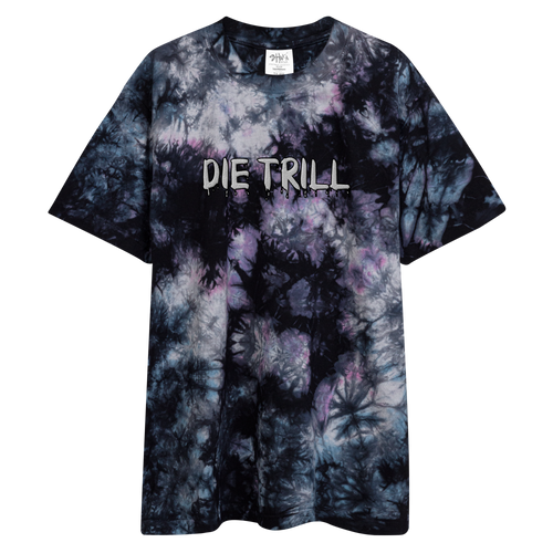 DIE TRILL EMBROIDERED Oversized Tie-Dye T-shirt - Faded Fabrics