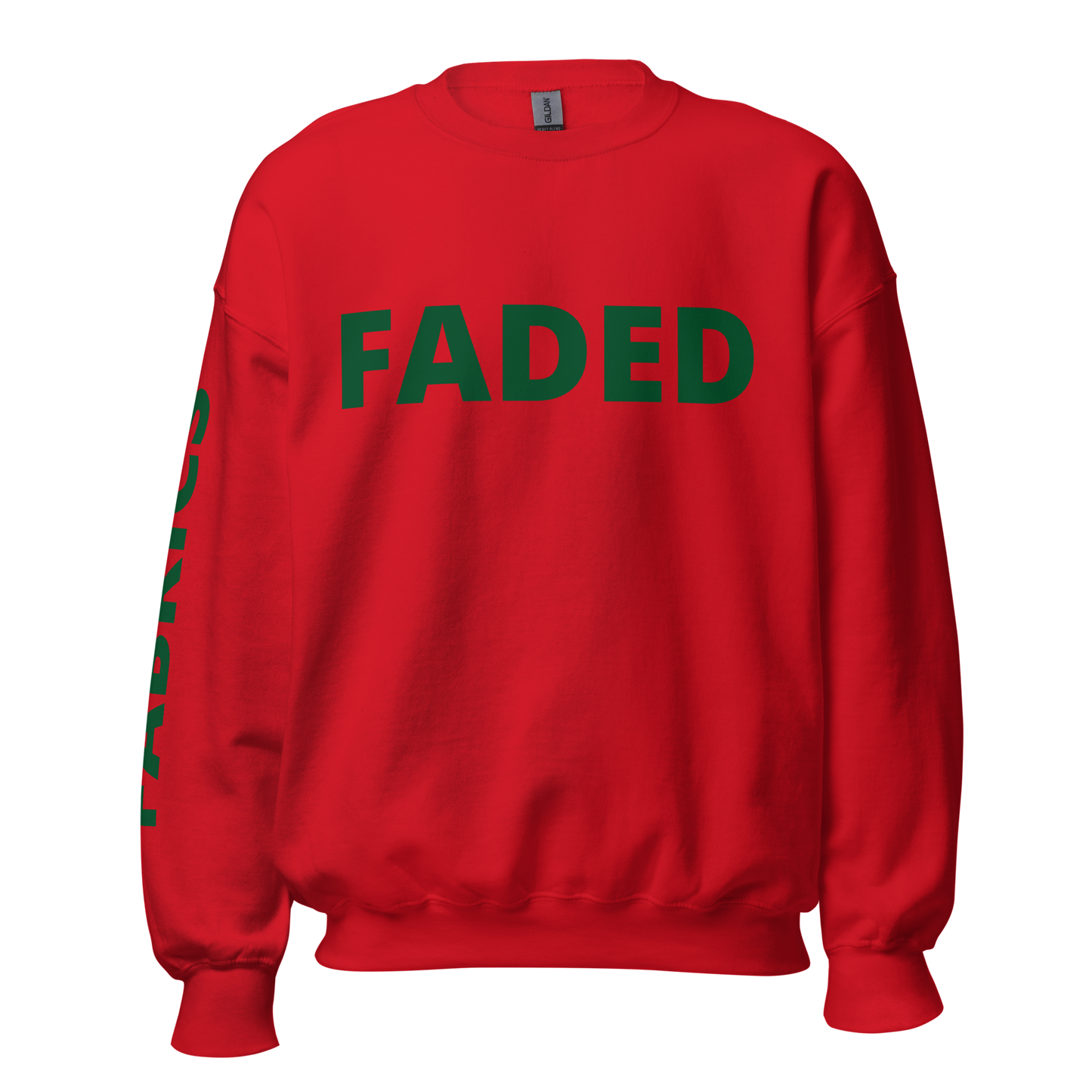 Faded Fabrics Forest Green/Red Basic Sweatshirt