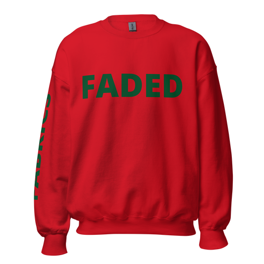 Faded Fabrics Forest Green/Red Basic Sweatshirt