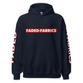 Faded Fabrics Box Logo Front/Sleeves Unisex Hoodie - Faded Fabrics
