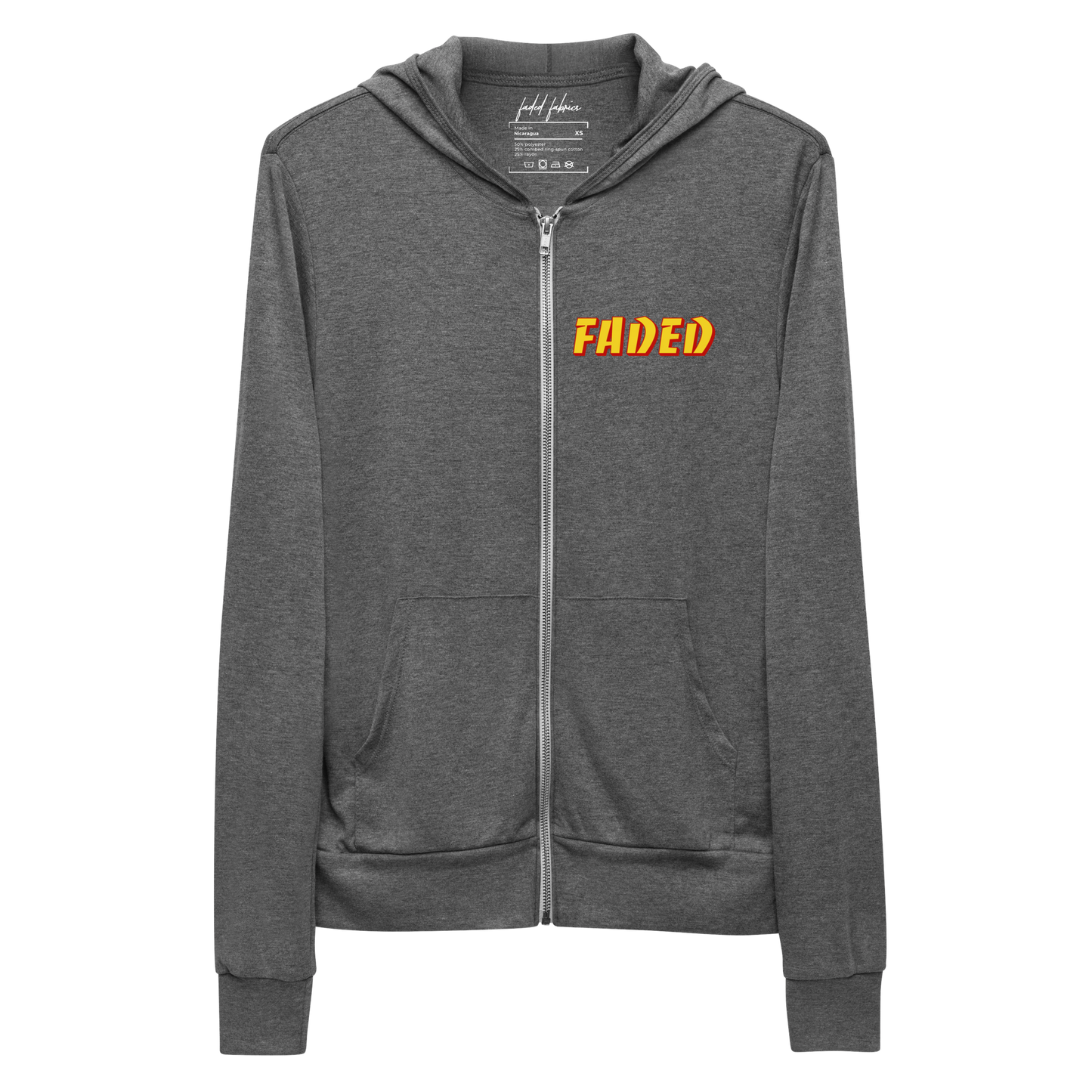 Faded Banco Unisex Zip Up Hoodie