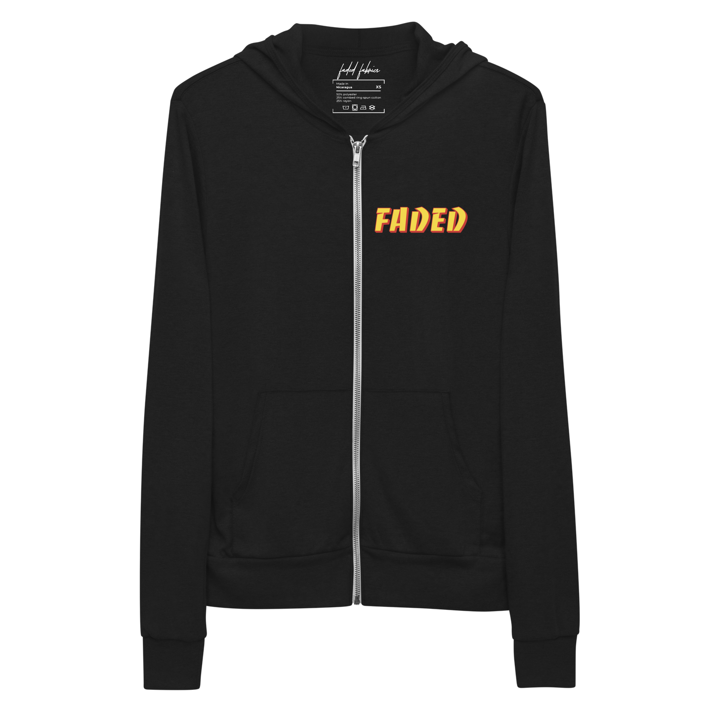 Faded Banco Unisex Zip Up Hoodie