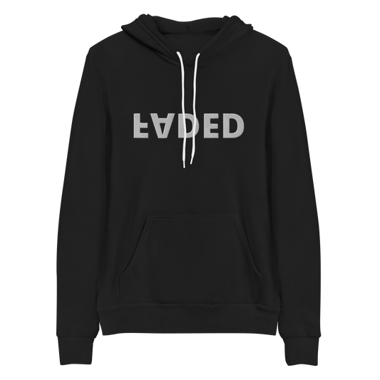 Faded Upside Down Embroidered Logo Hoodie