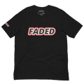 Faded Fabrics Black/Red Outline Unisex T-Shirt - Faded Fabrics