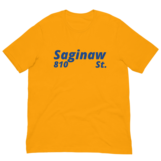 Saginaw St. Gold/Royal Unisex t-shirt