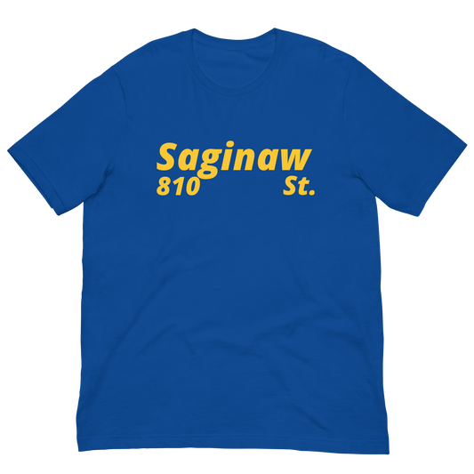 Saginaw St. Royal/Gold Unisex t-shirt