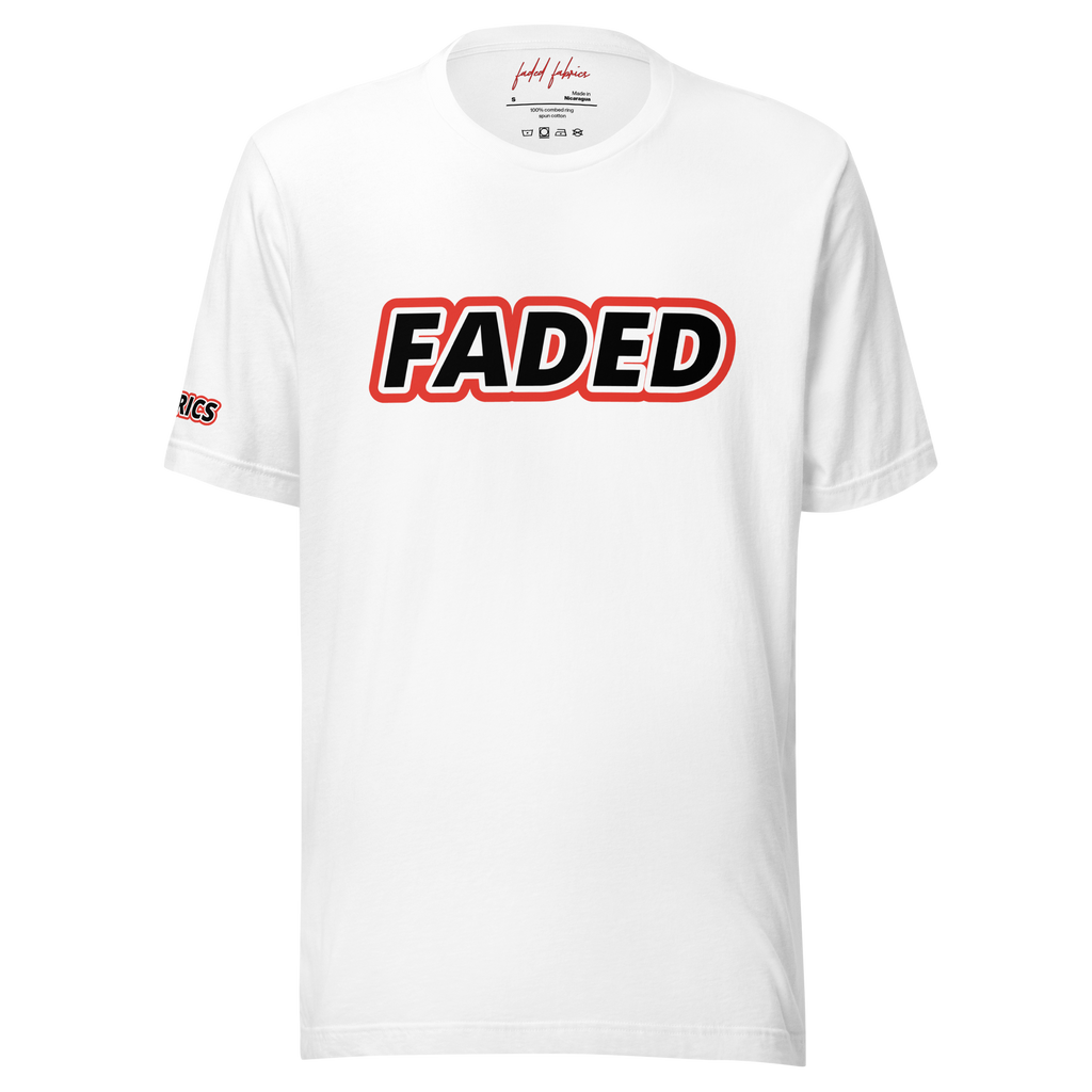 Faded Fabrics Black/Red Outline Unisex T-Shirt