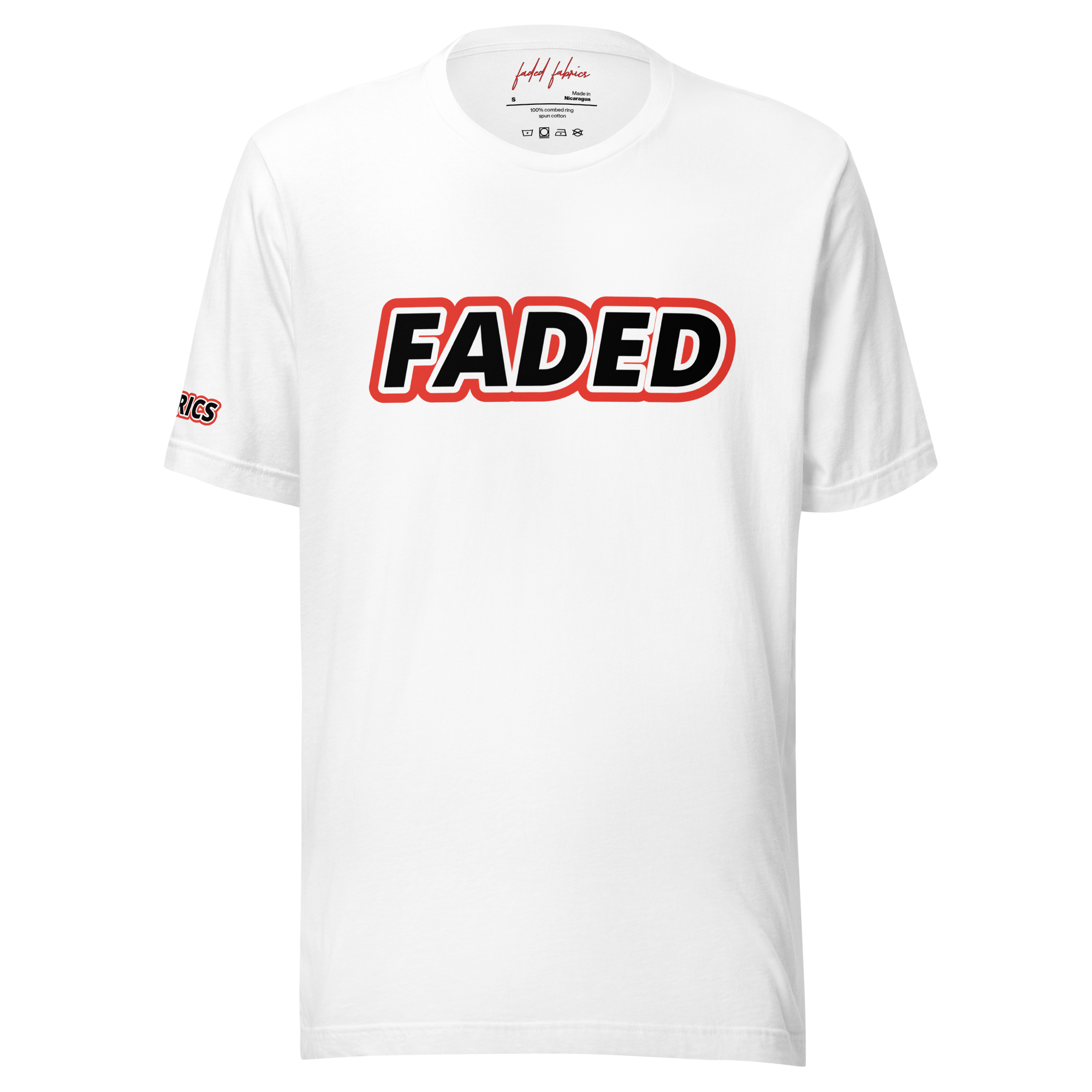 Faded Fabrics Black/Red Outline Unisex T-Shirt