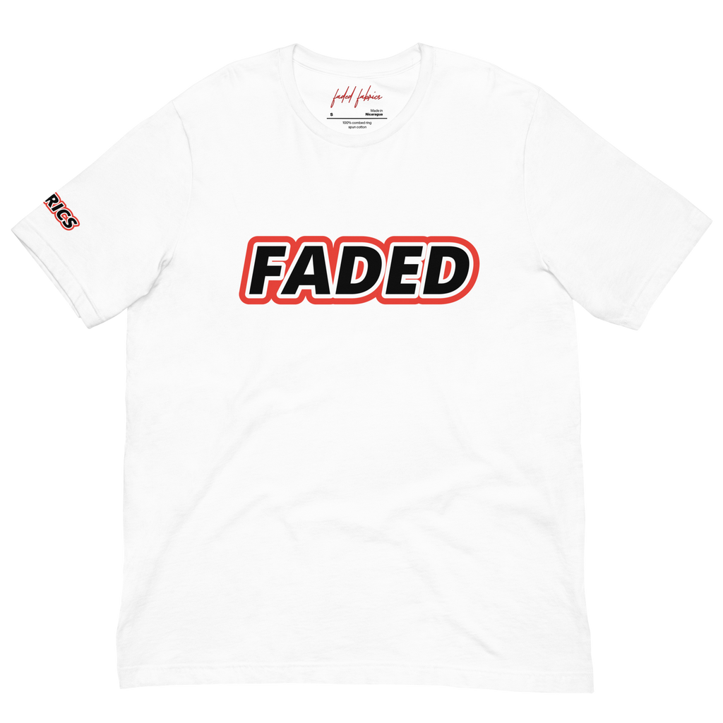 Faded Fabrics Black/Red Outline Unisex T-Shirt